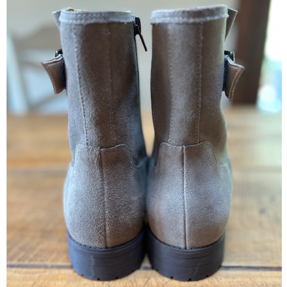 Vionic Womens Jill Zip Short Boot Suede Gray Beige Buckle Size 9.5 Wide - Picture 5 of 11